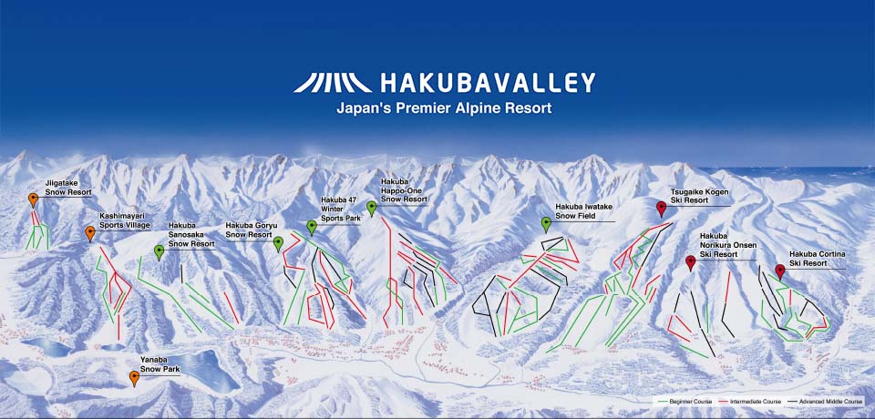 viaggi sport mappa hakuba valley