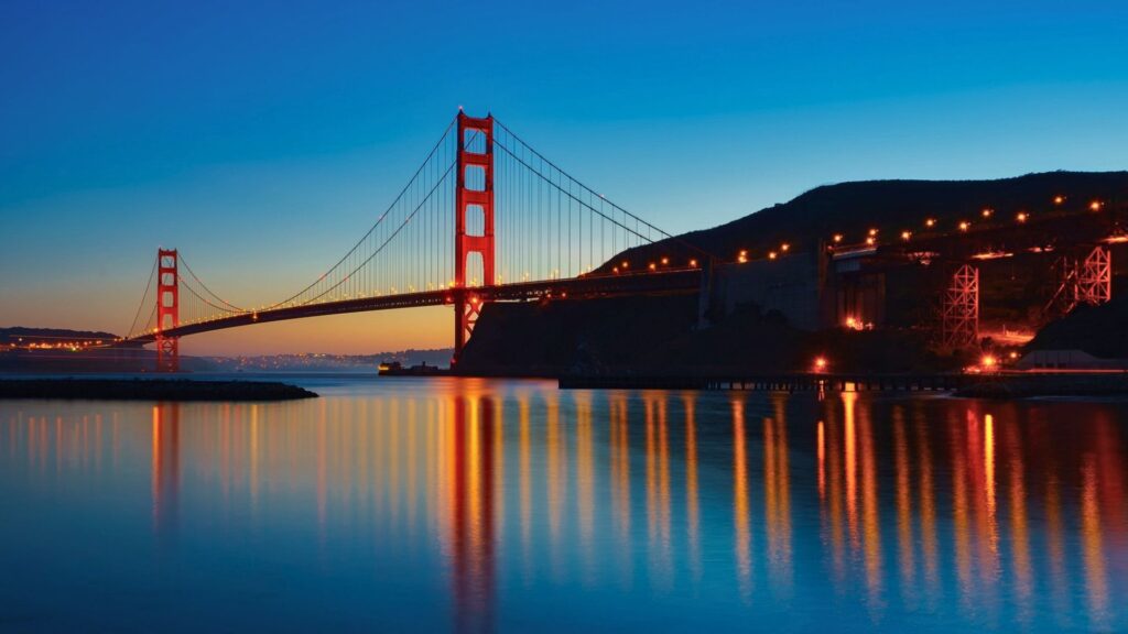 california golden gate san francisco tramonto
